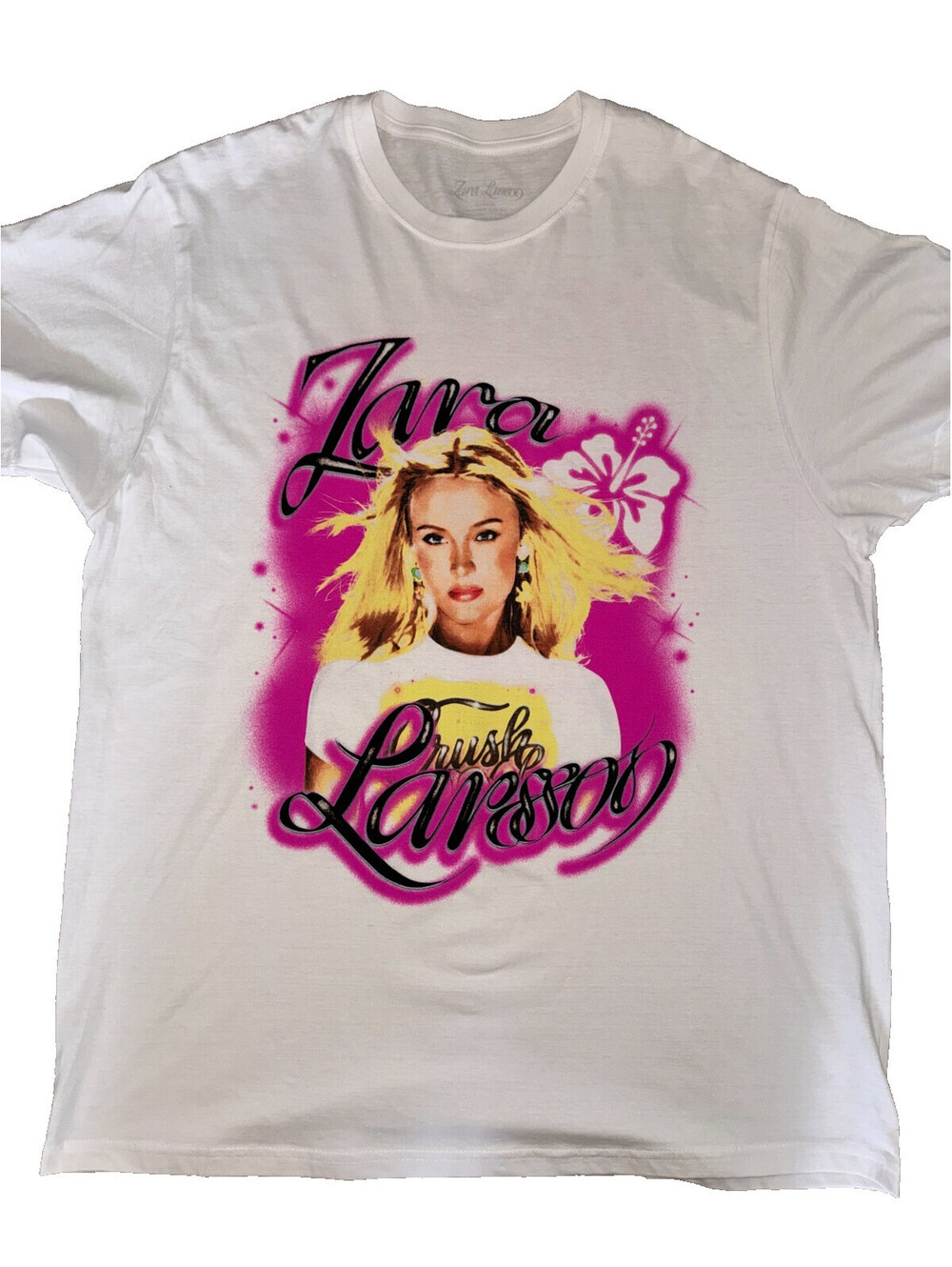 Zara Larsson Never Ending Midnight Sun White Cotton T-Shirt XL - NEW